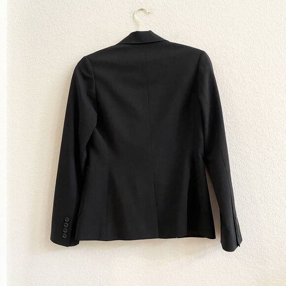 Banana Republic Black 99% Wool Lined Blazer Jacket Pockets Size 2 Career Office - Picture 7 of 10